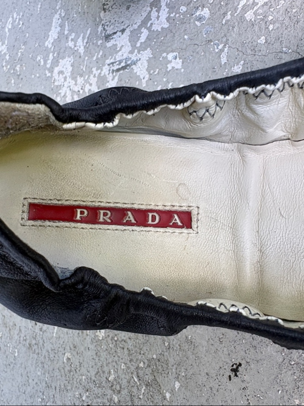 Prada leather with fabric bow ballet flats - Picture 5 of 7